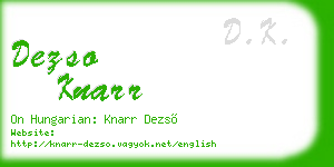 dezso knarr business card